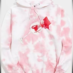 Urban outfitters spilled wine glass tie die hoodie
